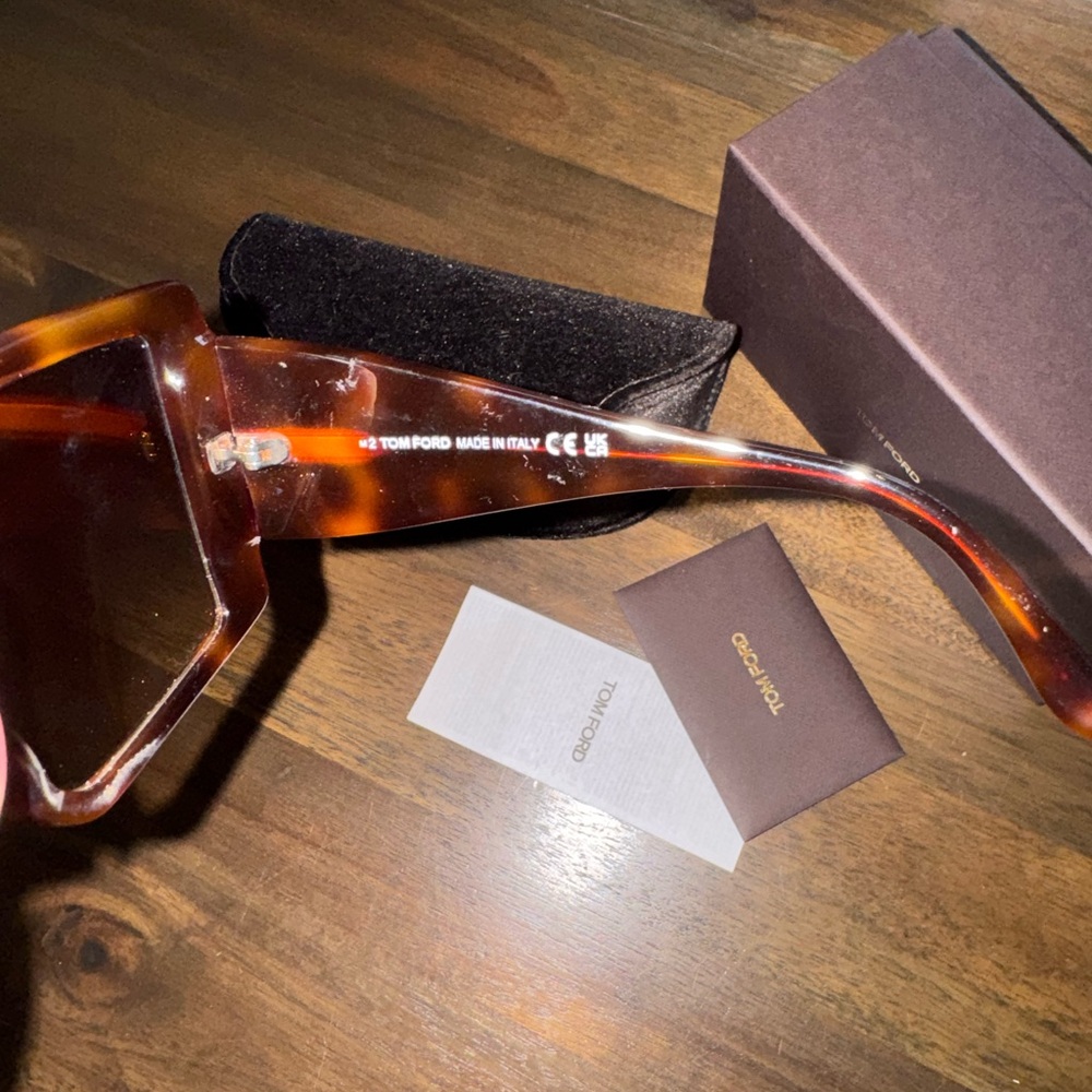 NWT Tom Ford Brown Square Sunglasses - Picture 3 of 6